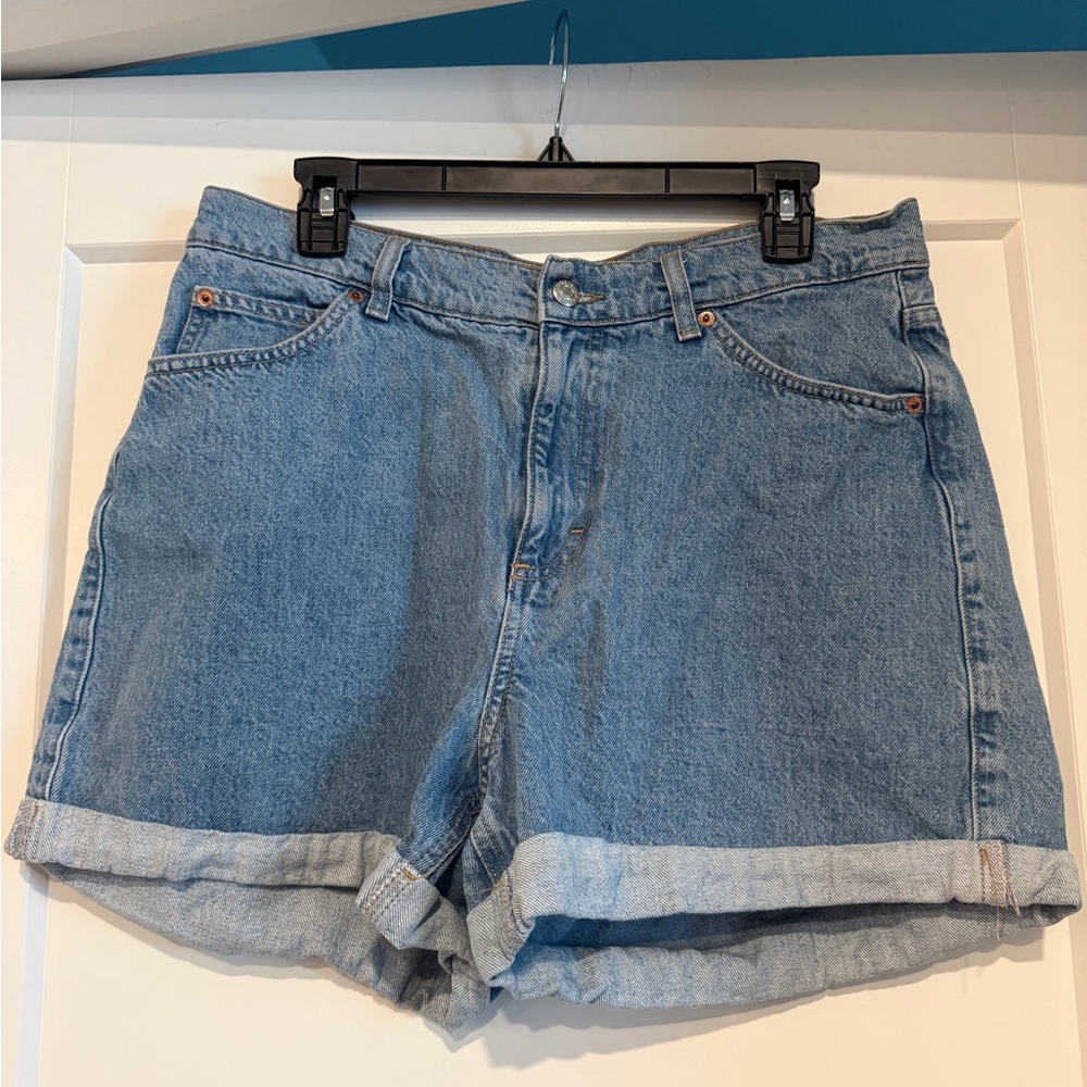 Topshop High-Rise Denim Shorts, Size 12